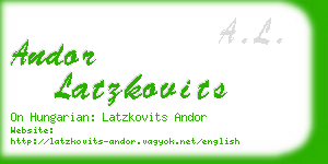 andor latzkovits business card